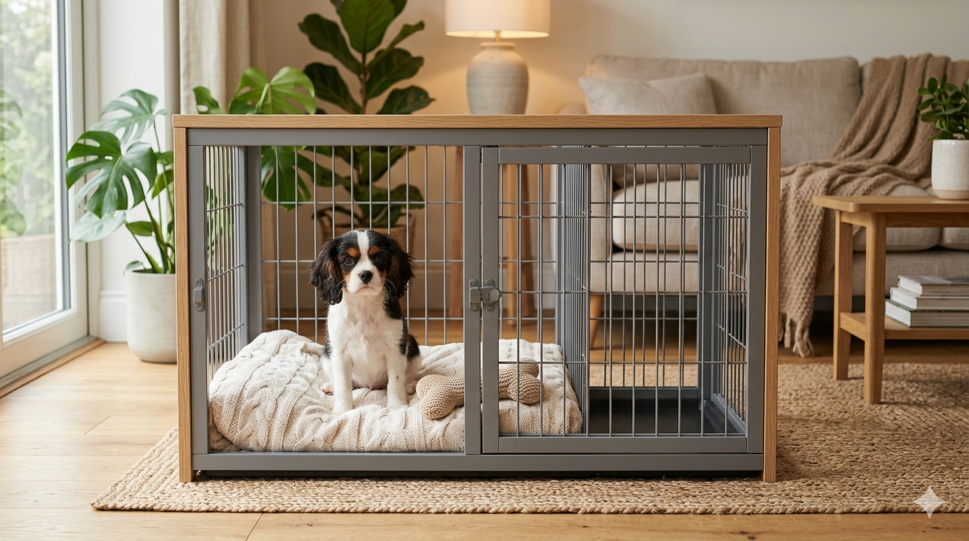 Adjustable Dog Crates with Dividers for Puppies | KIndtail