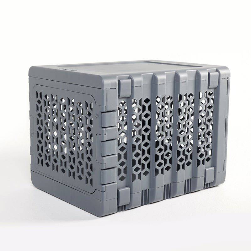 KindTail PAWD® | Modern Collapsible Plastic Dog & Pet Crate in dark medium grey 
