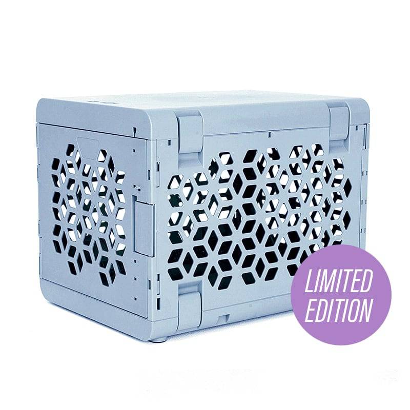 KindTail PAWD® | Modern Collapsible Plastic Dog & Pet Crate in small blue with limited edition icon