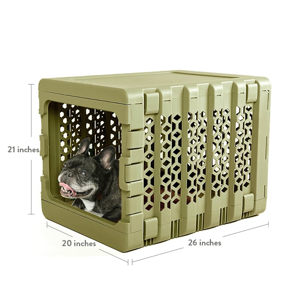 Green dog crate best sale